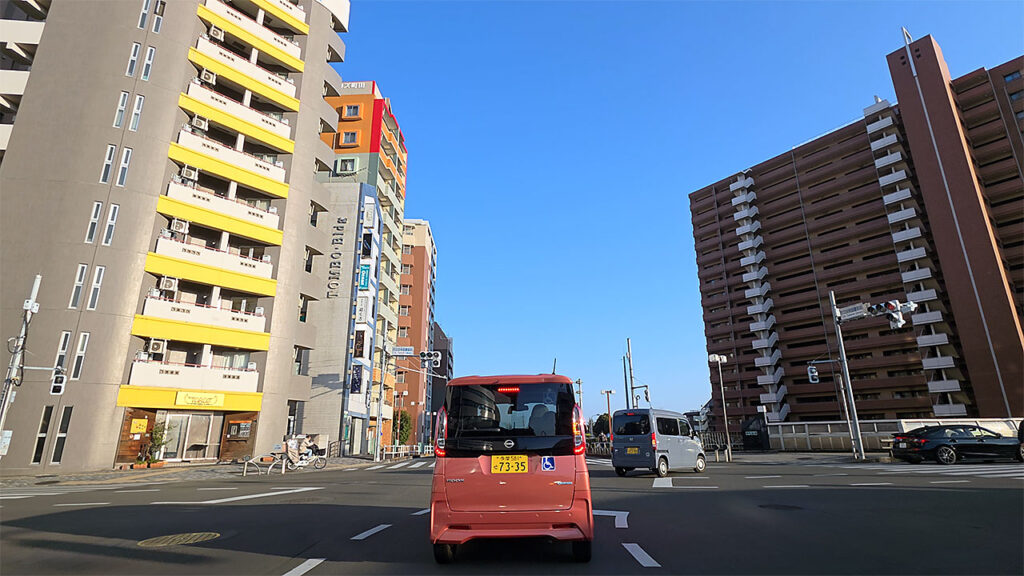 相模原市立図書館前交差点 走行開始地点