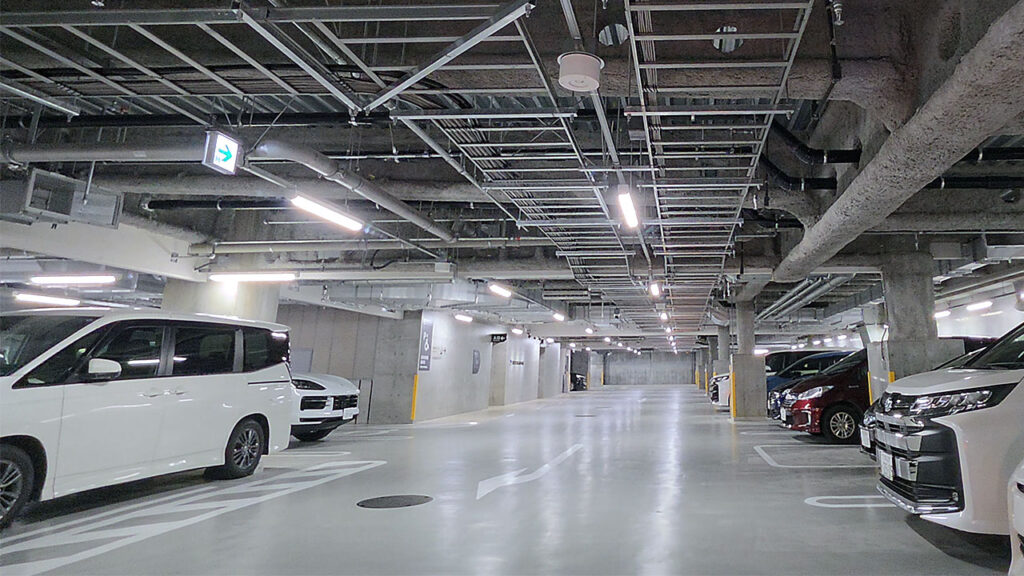 東京ドリームパーク入口の駐車位置付近の様子