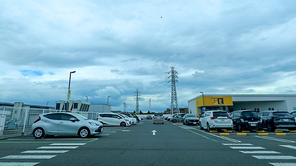 イオンモール上尾屋上駐車場の駐車位置付近の様子