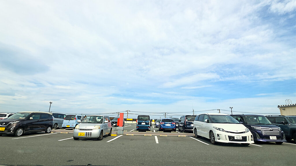 ベイシア三浦店 屋上駐車場の駐車位置付近の様子